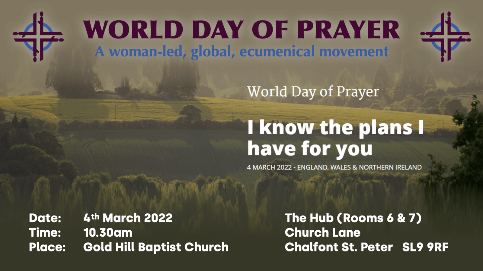 World Day of Prayer: 4 March 2022: Gold Hill Baptist Church